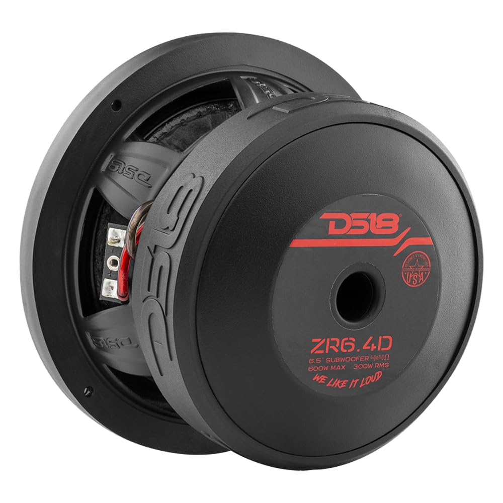 DS18 ZR6.4D Elite-Z specs chart summarizing power, impedance, and range.