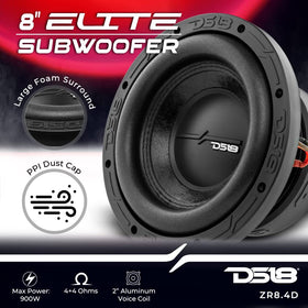 DS18 ZR8.4D Elite-Z foam surround close-up highlights bass precision and cone control