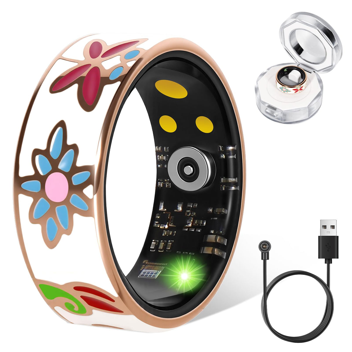 DSHKISK front view of ring showing elegant design and wearable health tracking benefit