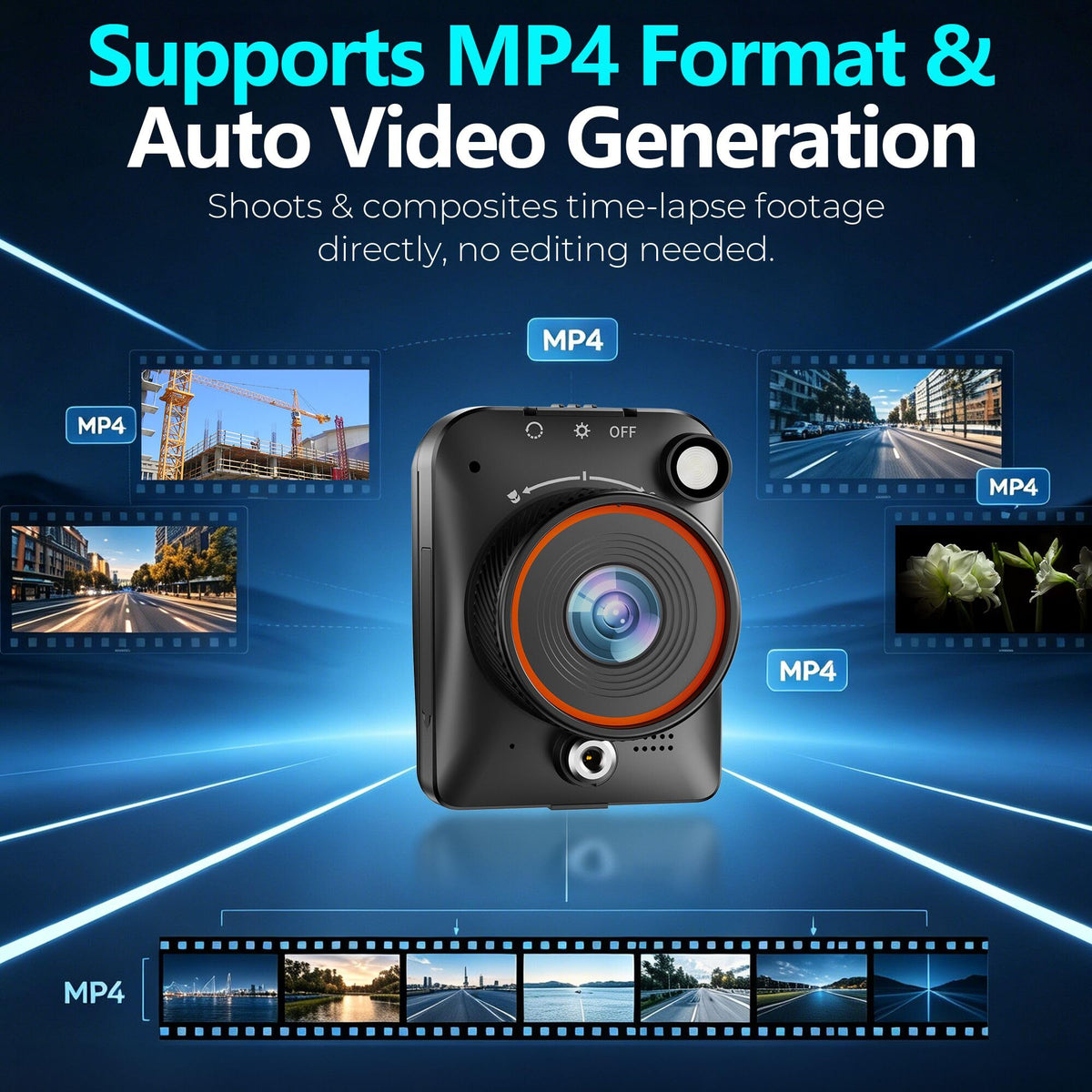 Dsoon Time Lapse Camera records 48MP interpolated frames for crisp construction progress photos.