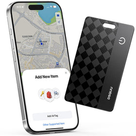 Dsquu Wallet Tracker Card connected to Apple Find My for iOS use.