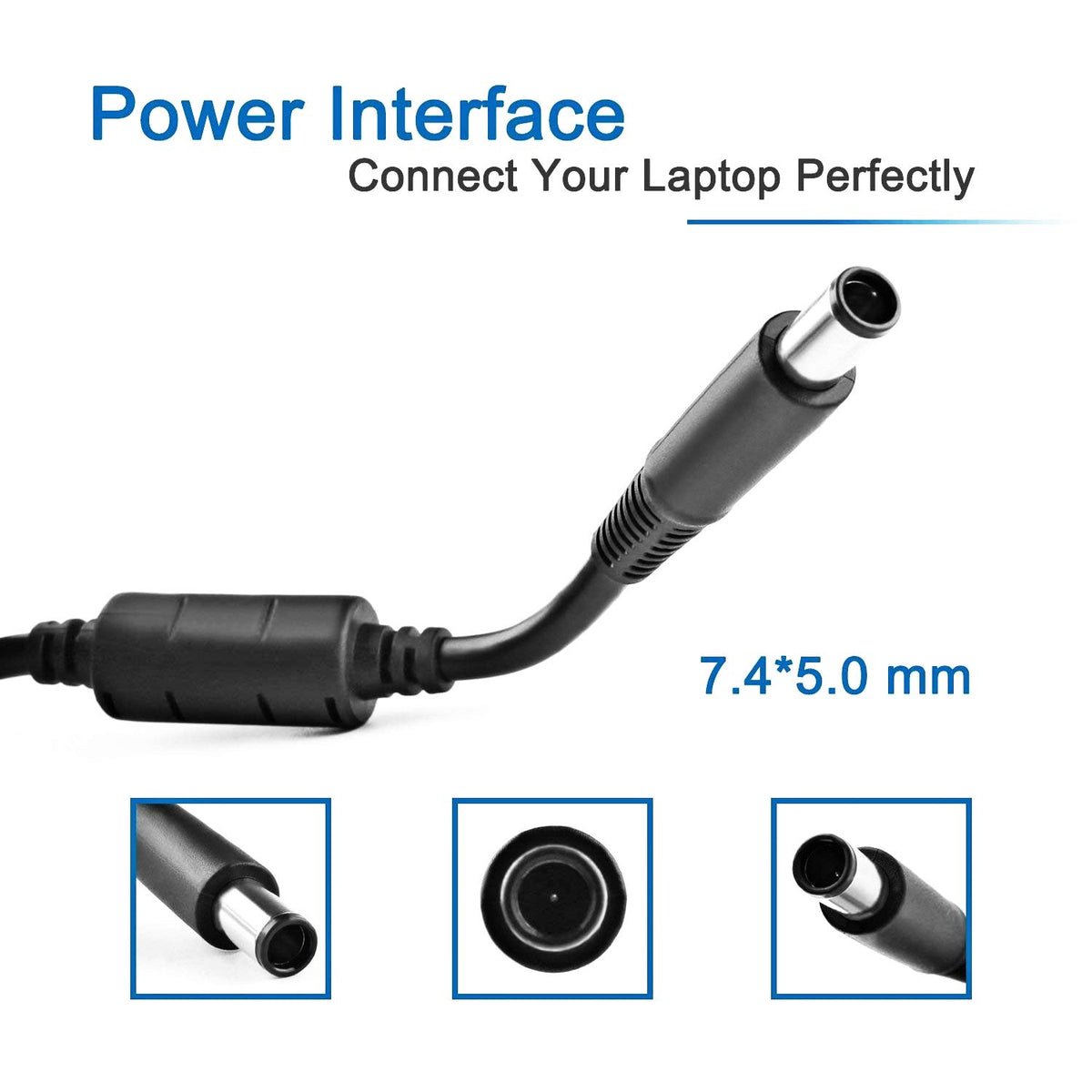 DTDR 180W charger with 7.4x5.0mm connector highlighting secure power output.