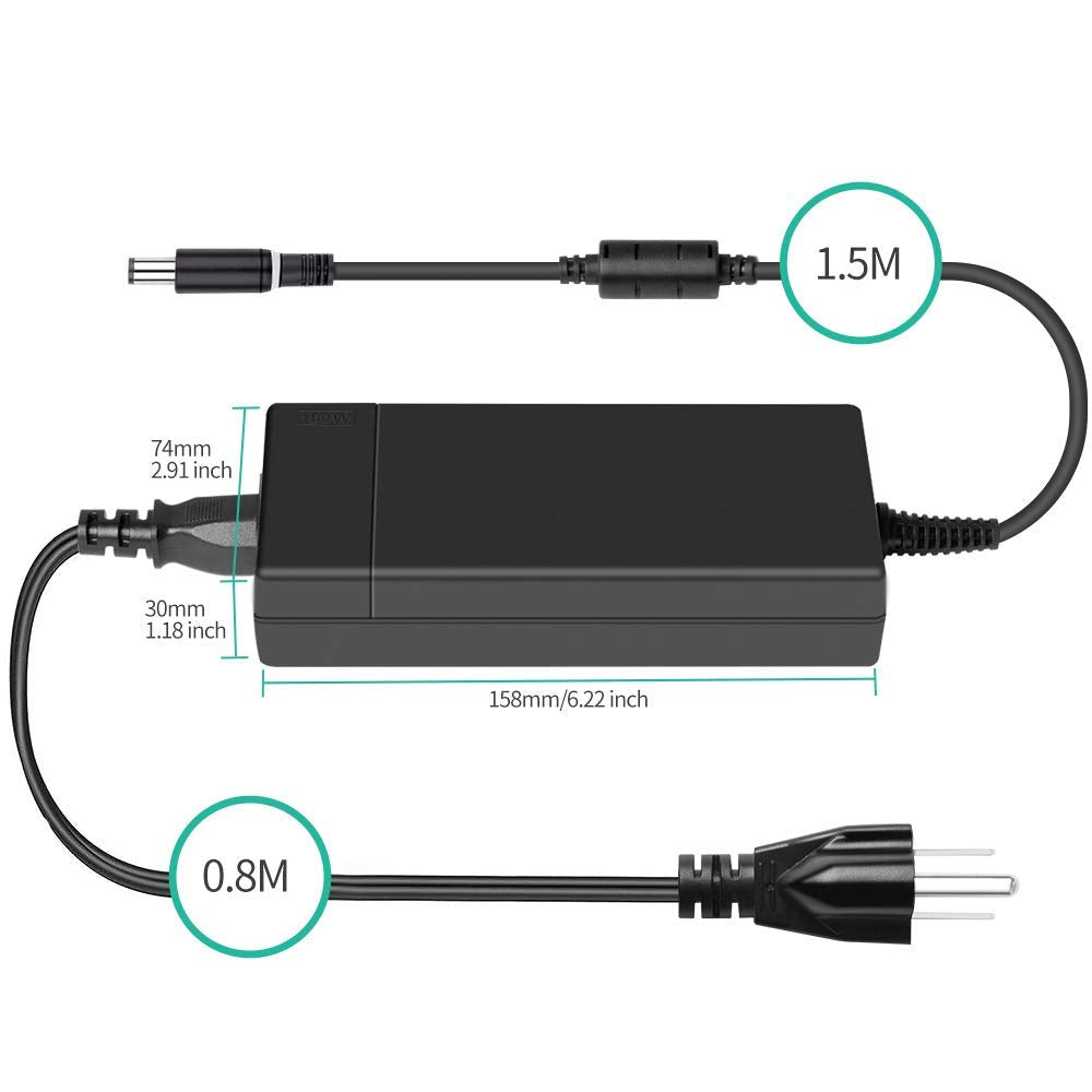 DTDR laptop charger cord neatly coiled for easy storage and portability.