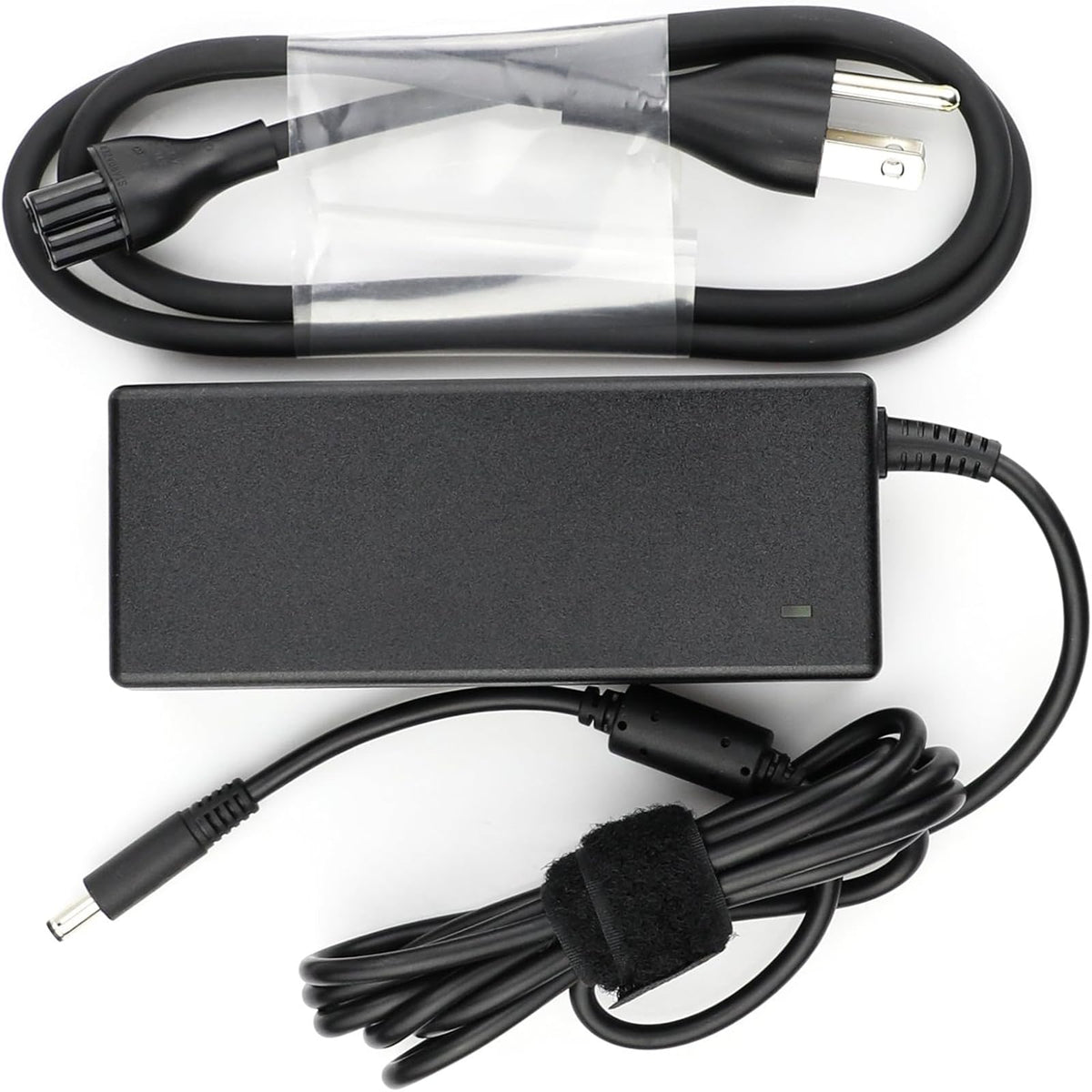 DTDR Dell Inspiron charger front view showing compact design and readiness for quick top-ups