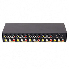 DTECH 8-way RCA splitter front view enabling multi-screen viewing with clean signal