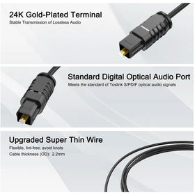 DteeDck 24K gold-plated connectors ensure stable digital audio.