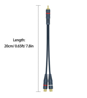 DteeDck RCA splitter with dual shielding to reduce interference