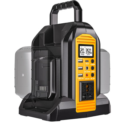 DTEZTECH 350W inverter front view powering devices on the go