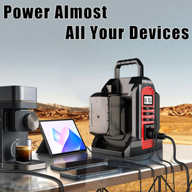 DTEZTECH Milwaukee 350W inverter connected to M18 battery for extended runtime