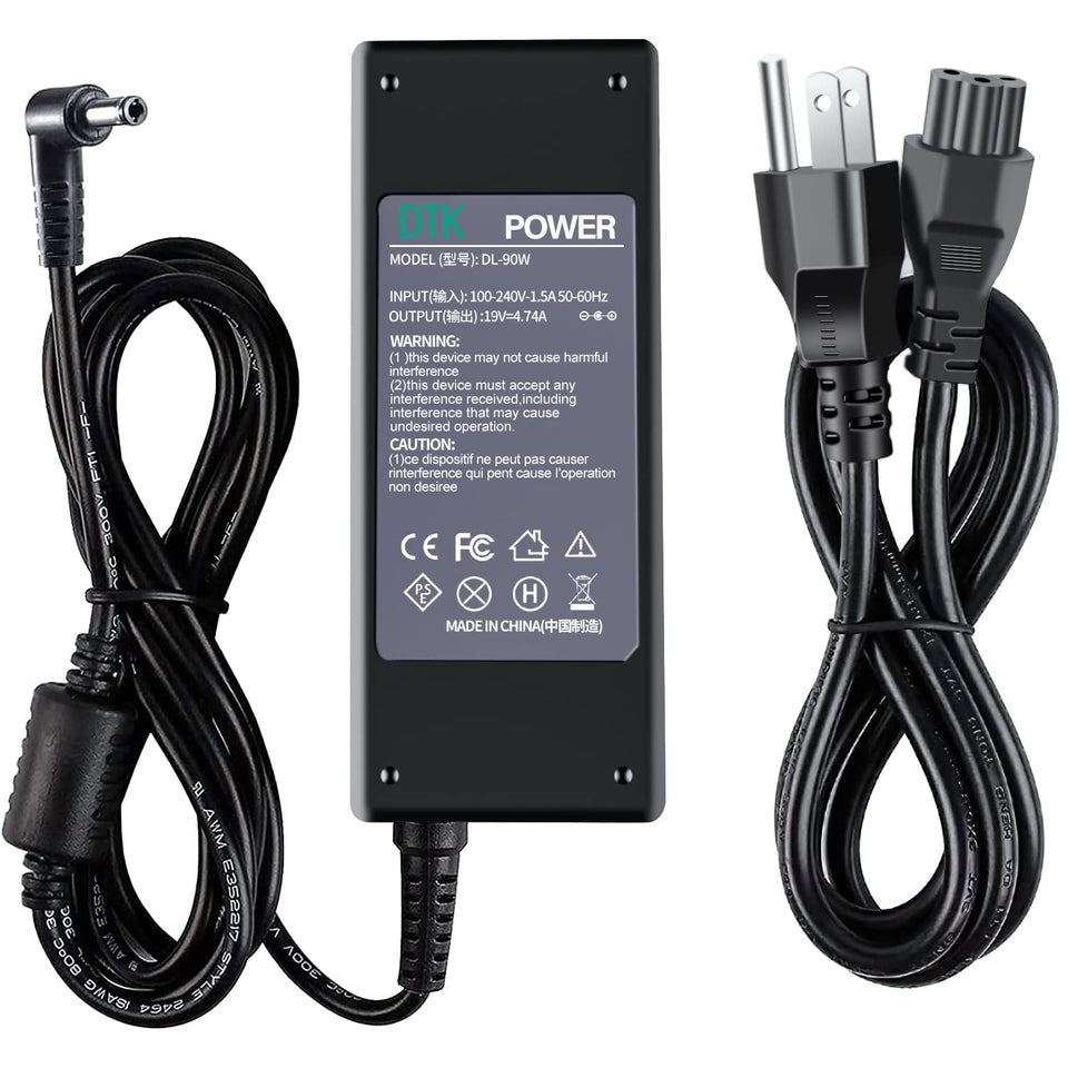 DTK 90W ASUS charger front view for reliable power on the go.