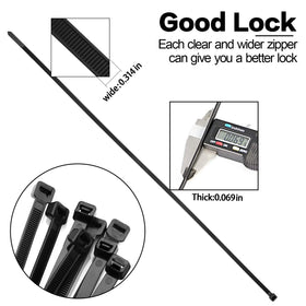 Dtlpty Black 26-Inch Zip Ties securing building materials onsite
