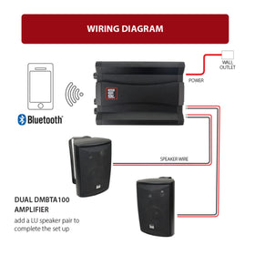 DBTMA100 quick-release terminals allow tool-free speaker wiring.