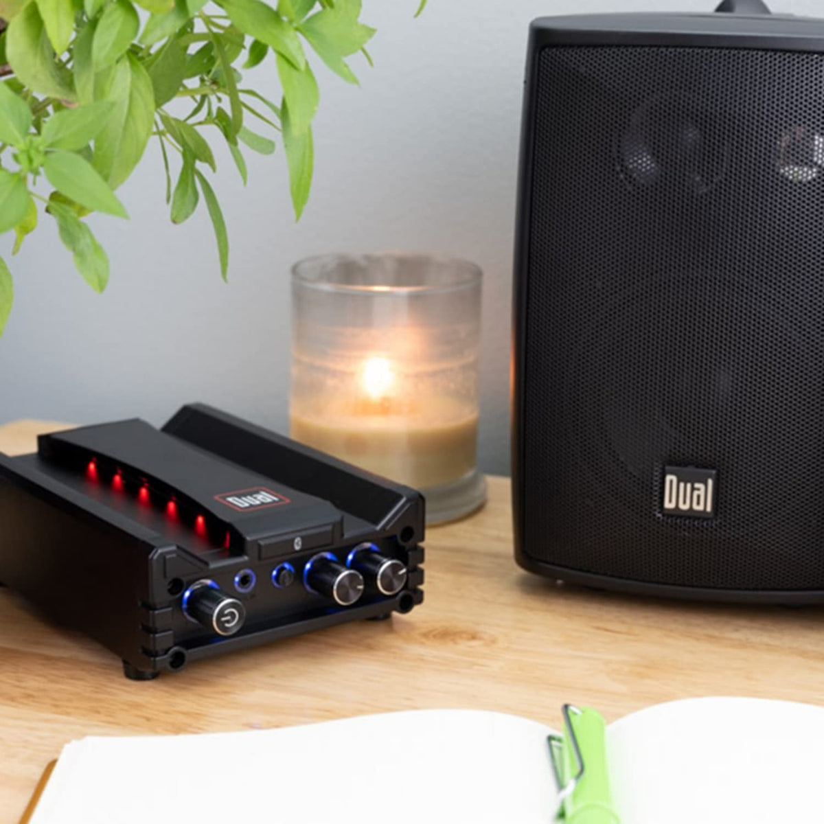 DBTMA100 stereo RCA outputs support speaker expansion.