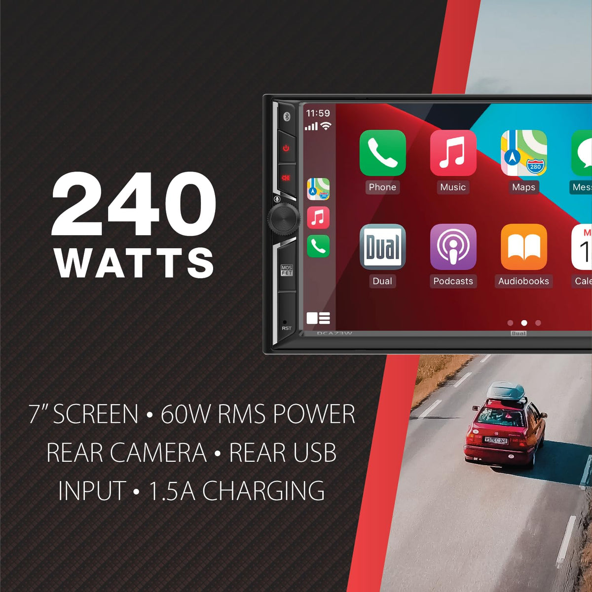 Dual Electronics DCA73W wireless Android Auto with Google Assistant on the go.