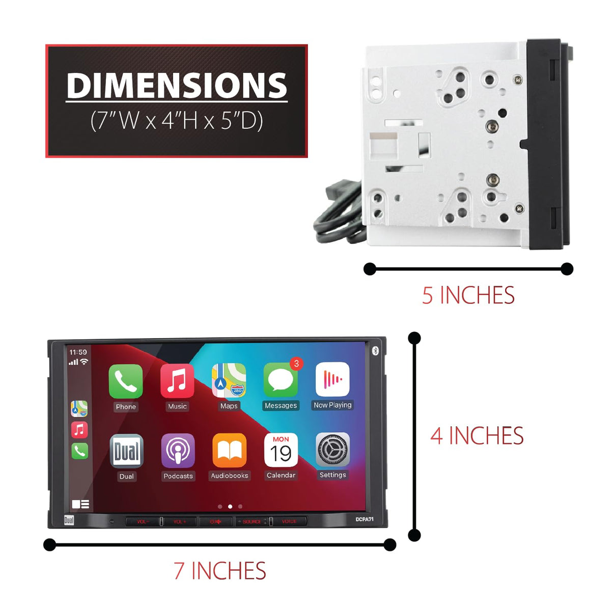 Dual Electronics DCPA71 Bluetooth hands-free calling for safer drives