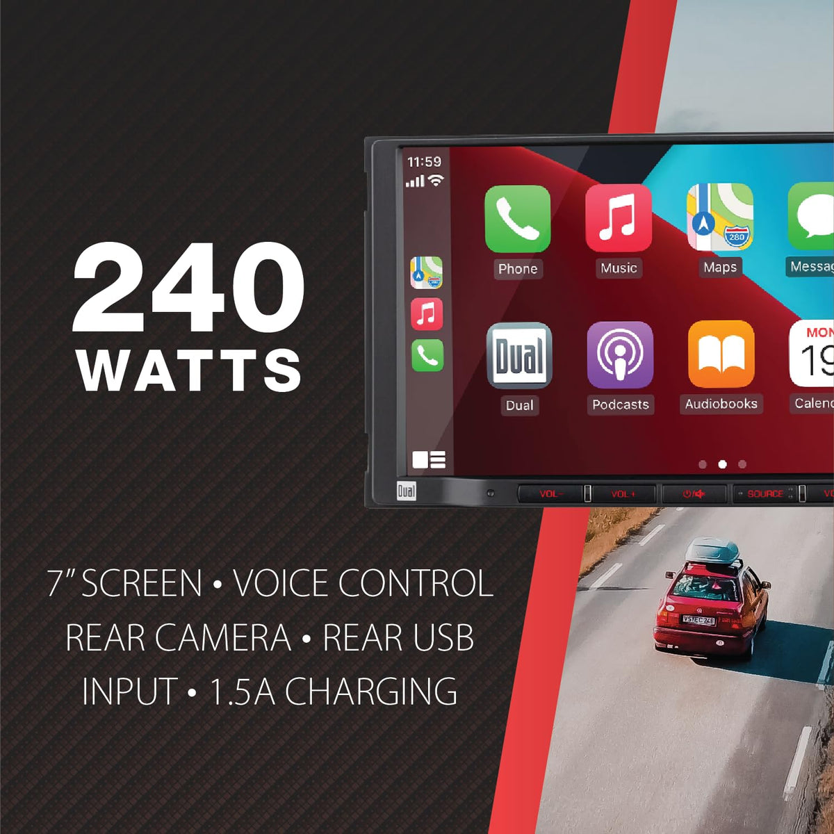 Dual Electronics DCPA71-BC Android Auto for hands-free maps and messaging