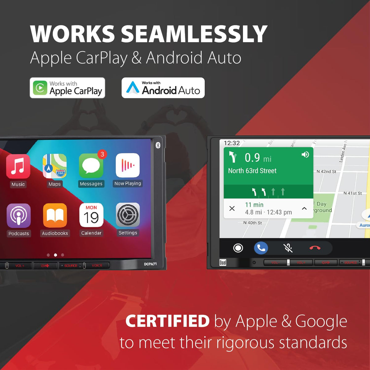 Dual Electronics DCPA71-BC Apple CarPlay enables easy access to iPhone apps