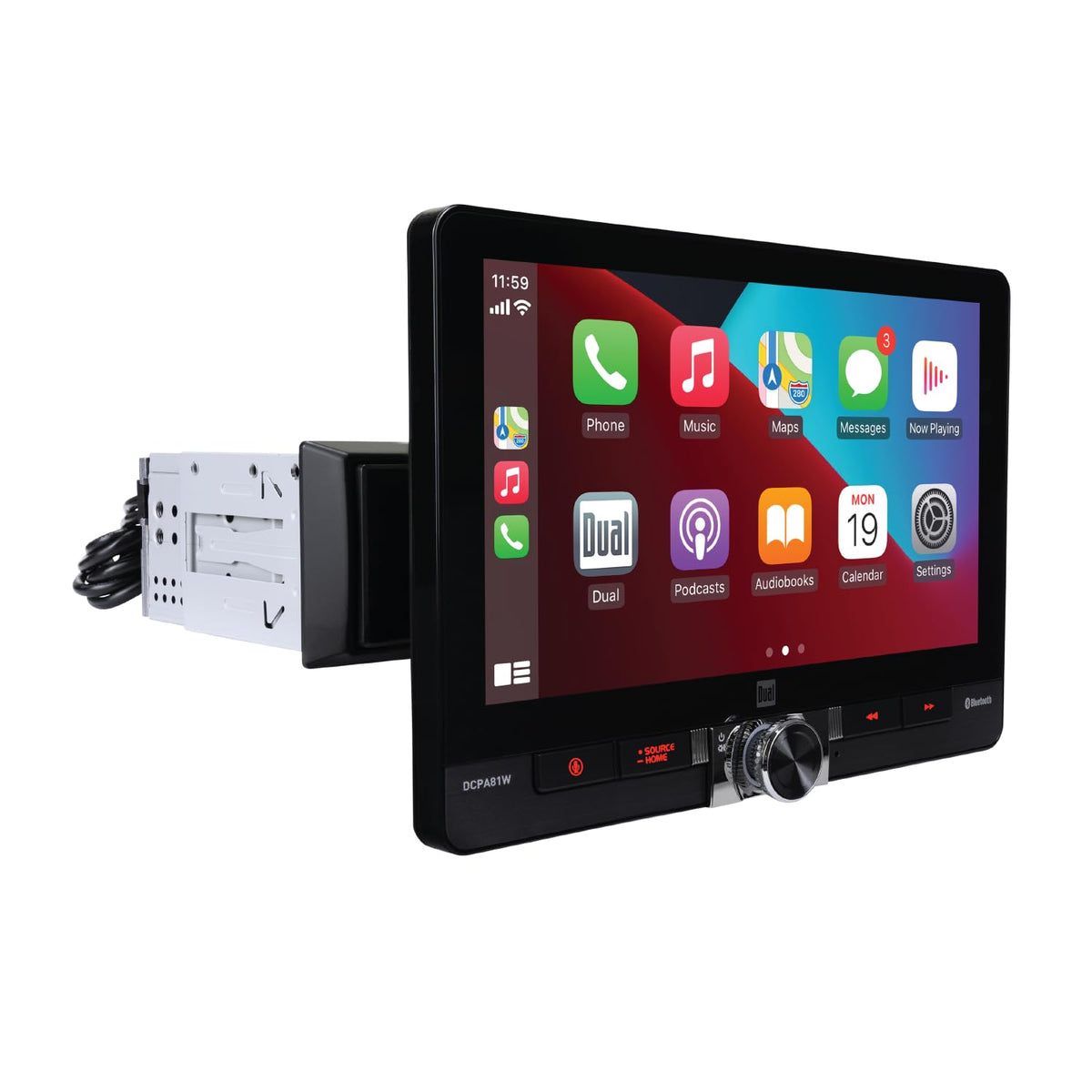 Dual Electronics DCPA81W 8-inch floating display for clear navigation