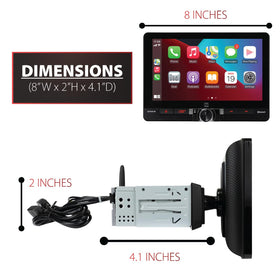 Dual Electronics DCPA81W front and rear camera inputs for parking