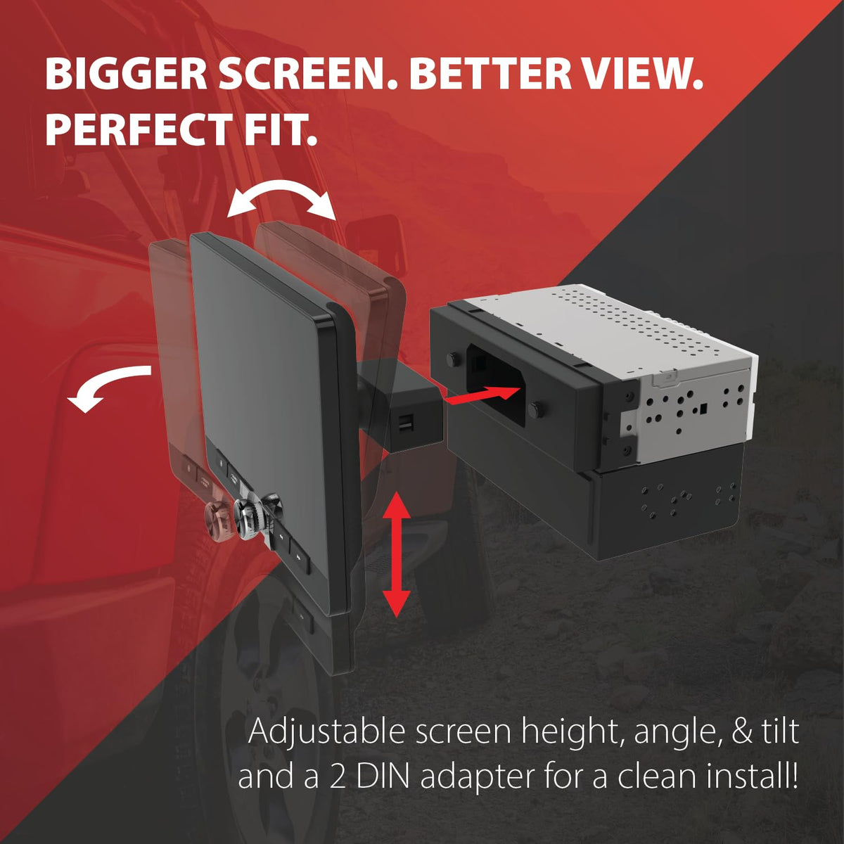 Dual Electronics DCPA81W fit for both single and double DIN dashboards