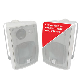 Dual Electronics LU53PW front view for versatile indoor and outdoor placement with clear sound.