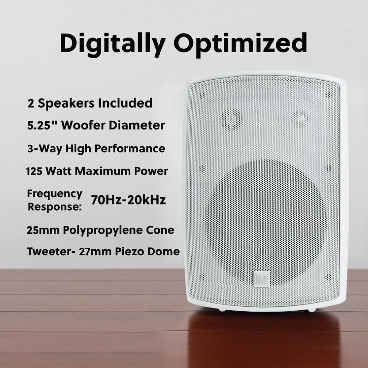 LU53PW side view highlights weather-resistant enclosure for year-round use.