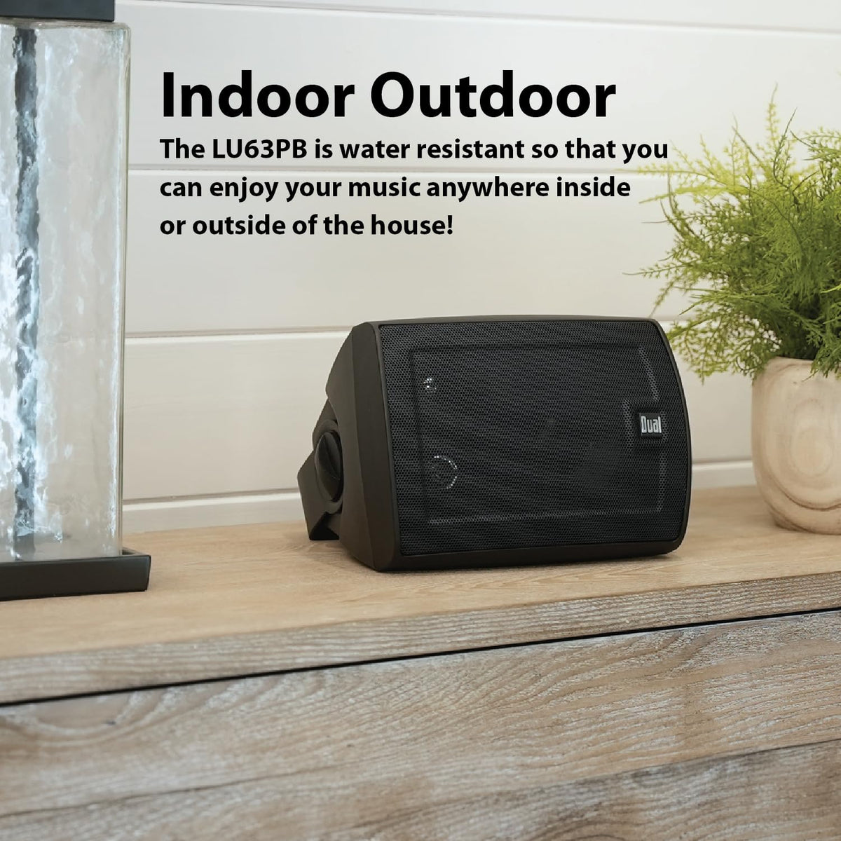Poolside listening with LU63PB delivers robust bass and clear highs