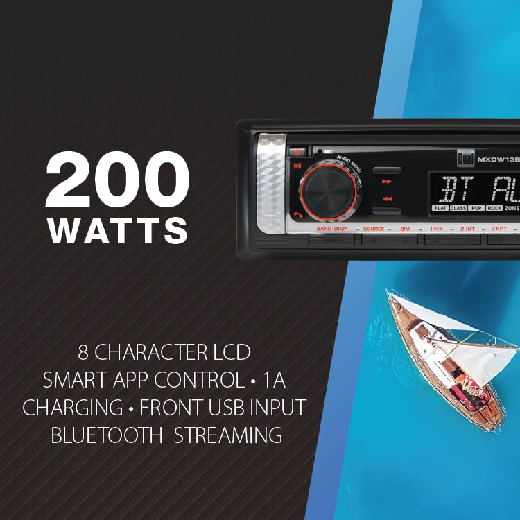 MXP152B marine antenna boosts AM/FM reception on open water.