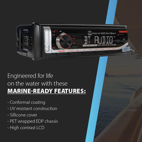 MXP152B marine speakers 6.5-inch deliver clear, weather-resistant sound on deck.