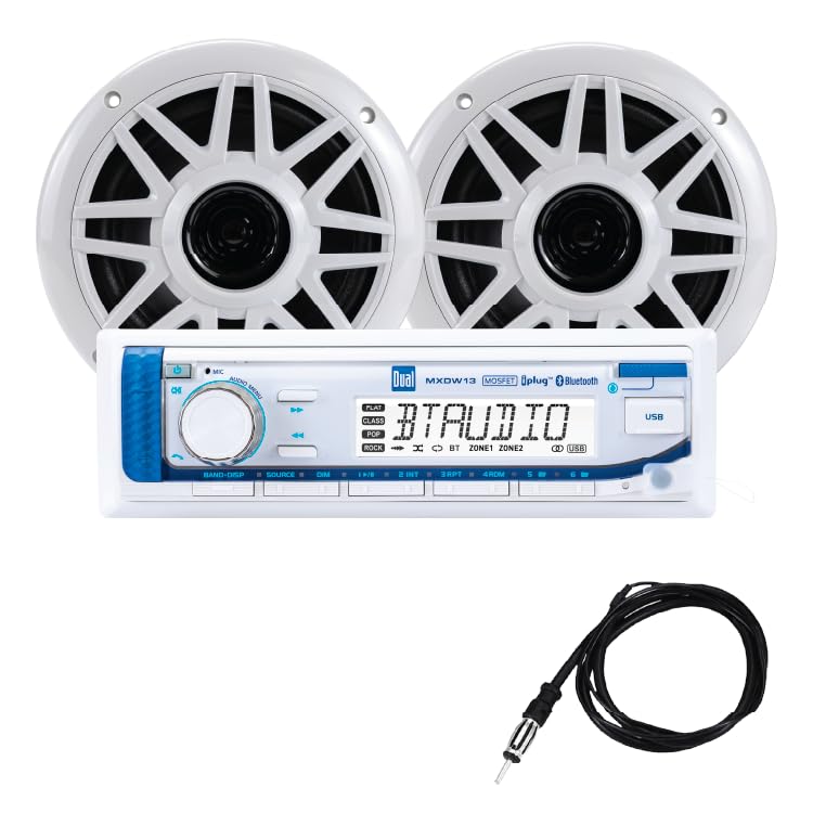 Dual Electronics MXP152W front view highlighting UV-resistant durability