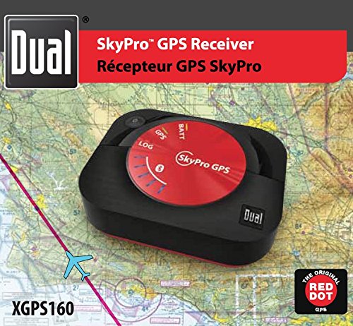 Dual Electronics XGPS160 app-status tool compatibility enables real-time coordinates.