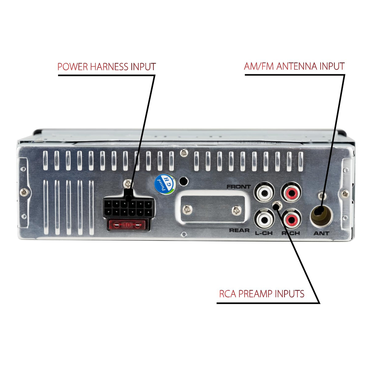 Dual Electronics side profile showing single DIN depth and mounting fit