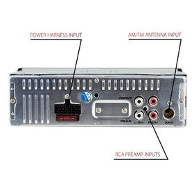 Dual Electronics side profile showing single DIN depth and mounting fit