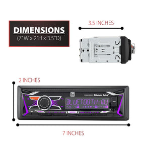 Dual Electronics USB port detail for playback and device charging