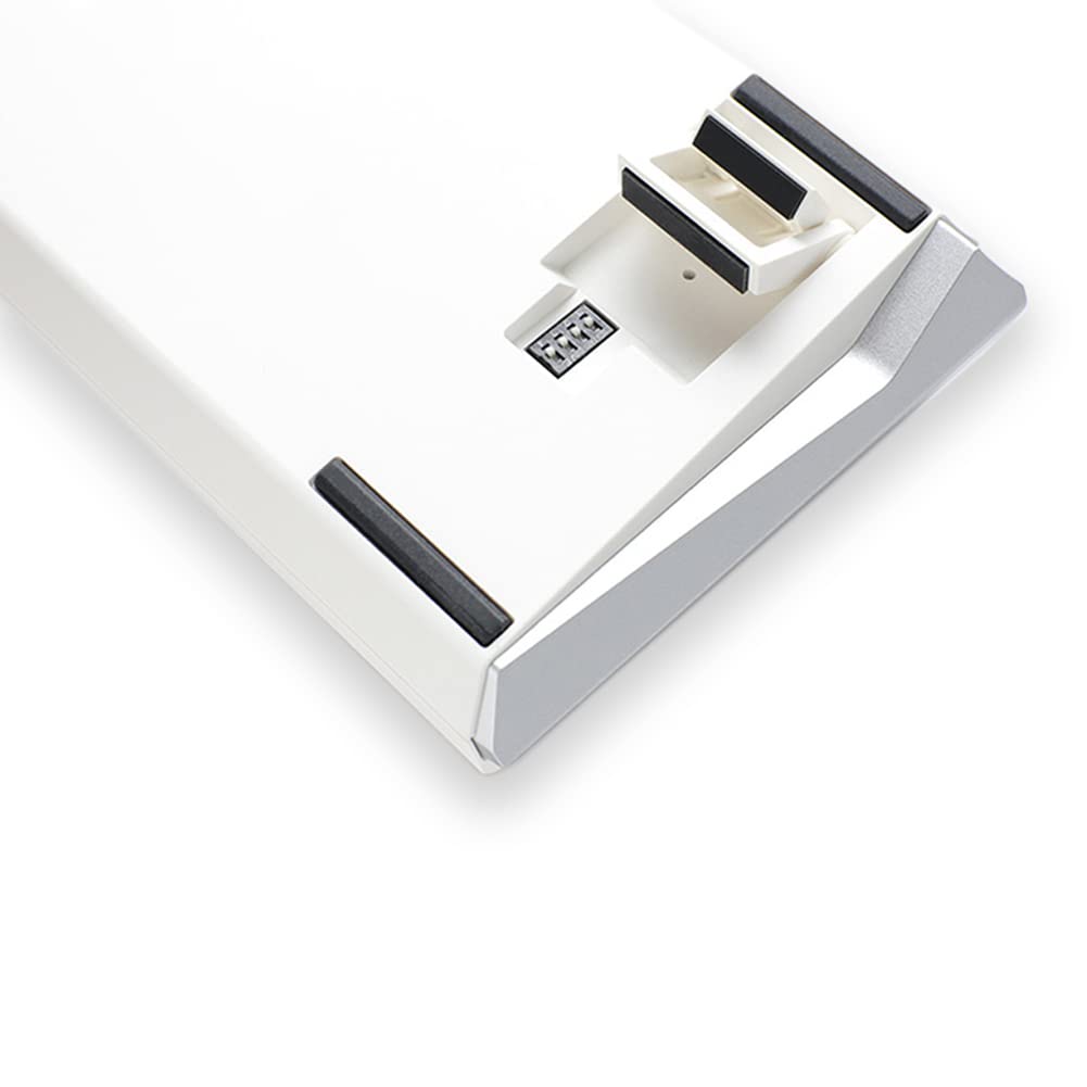Ducky One 3 White 60% keyboard keycaps close-up with thick PBT doubleshot legends