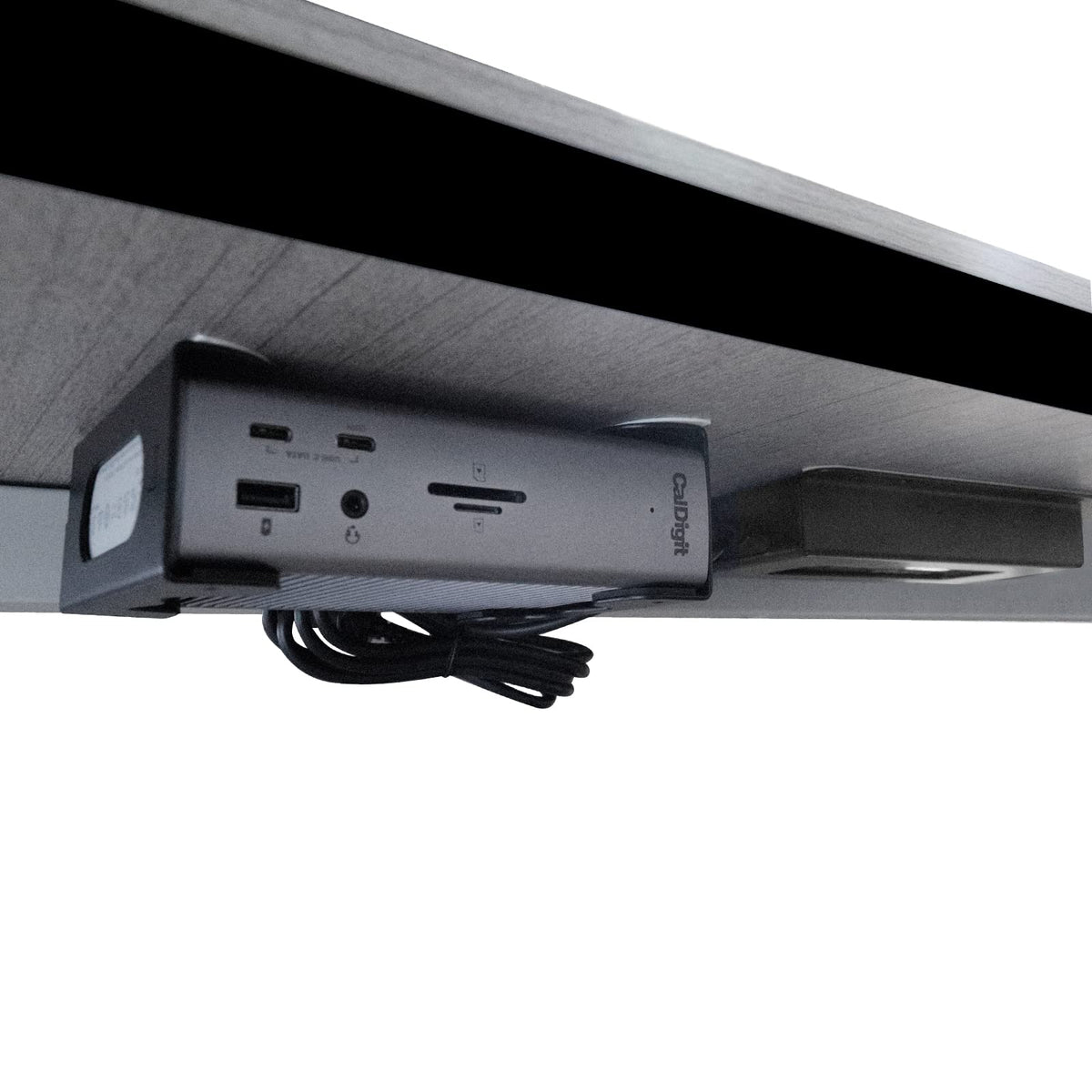 DUDUXI under-desk holder keeps TS3 Plus dock stable for tidy workspace