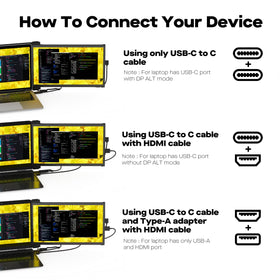 Duex Plus DS plug-and-play setup with USB-C or HDMI.
