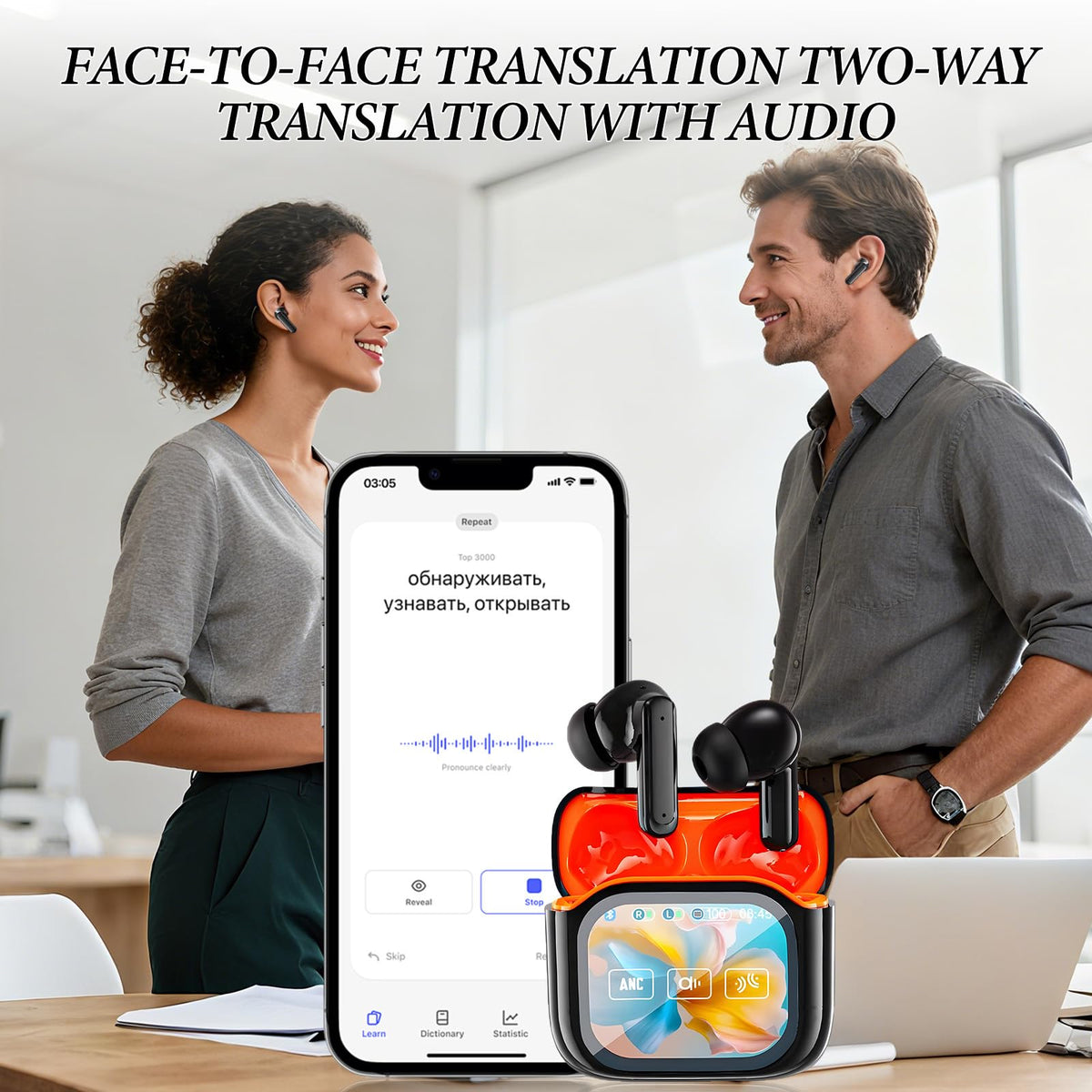 Dufuphae NE20 noise cancellation graphic implies quieter listening