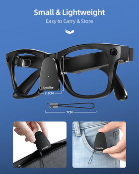 DuHeSin compact portable adapter for Ray-Ban Meta fits easily anywhere.