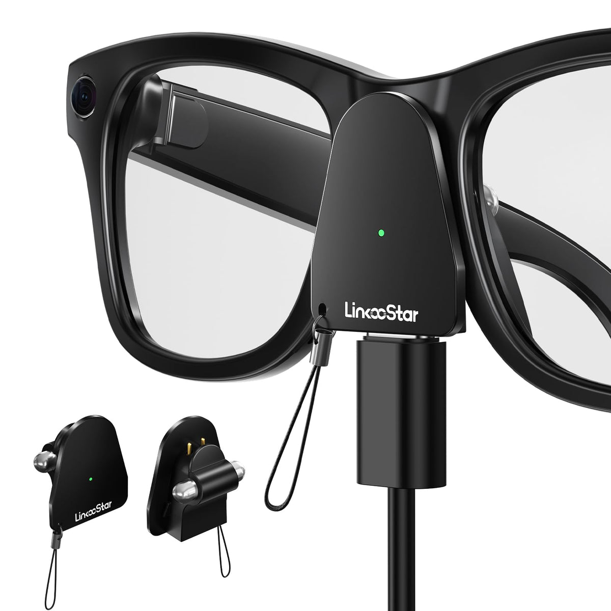DuHeSin charging adapter for Ray-Ban Meta two-pack for versatile on-the-go charging.