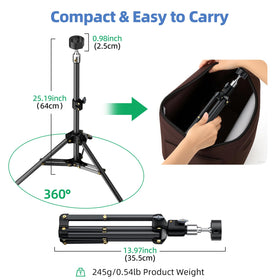 DuHeSin compact tripod folded for easy carry during camping or RV trips.