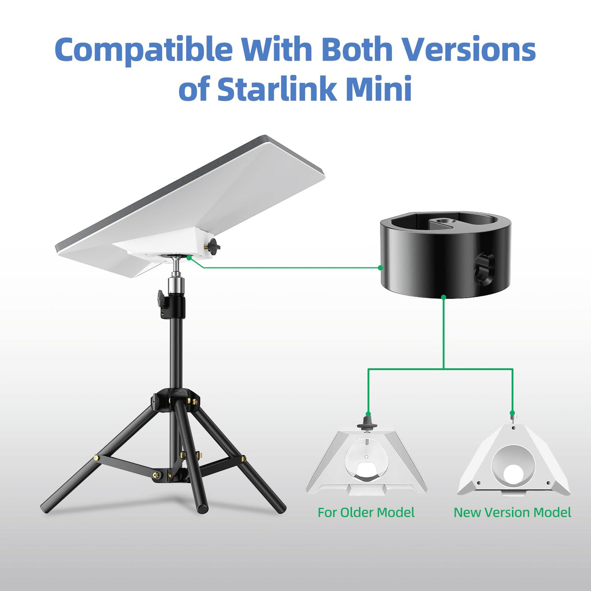 DuHeSin Starlink Mini tripod height adjustment for versatile positioning.