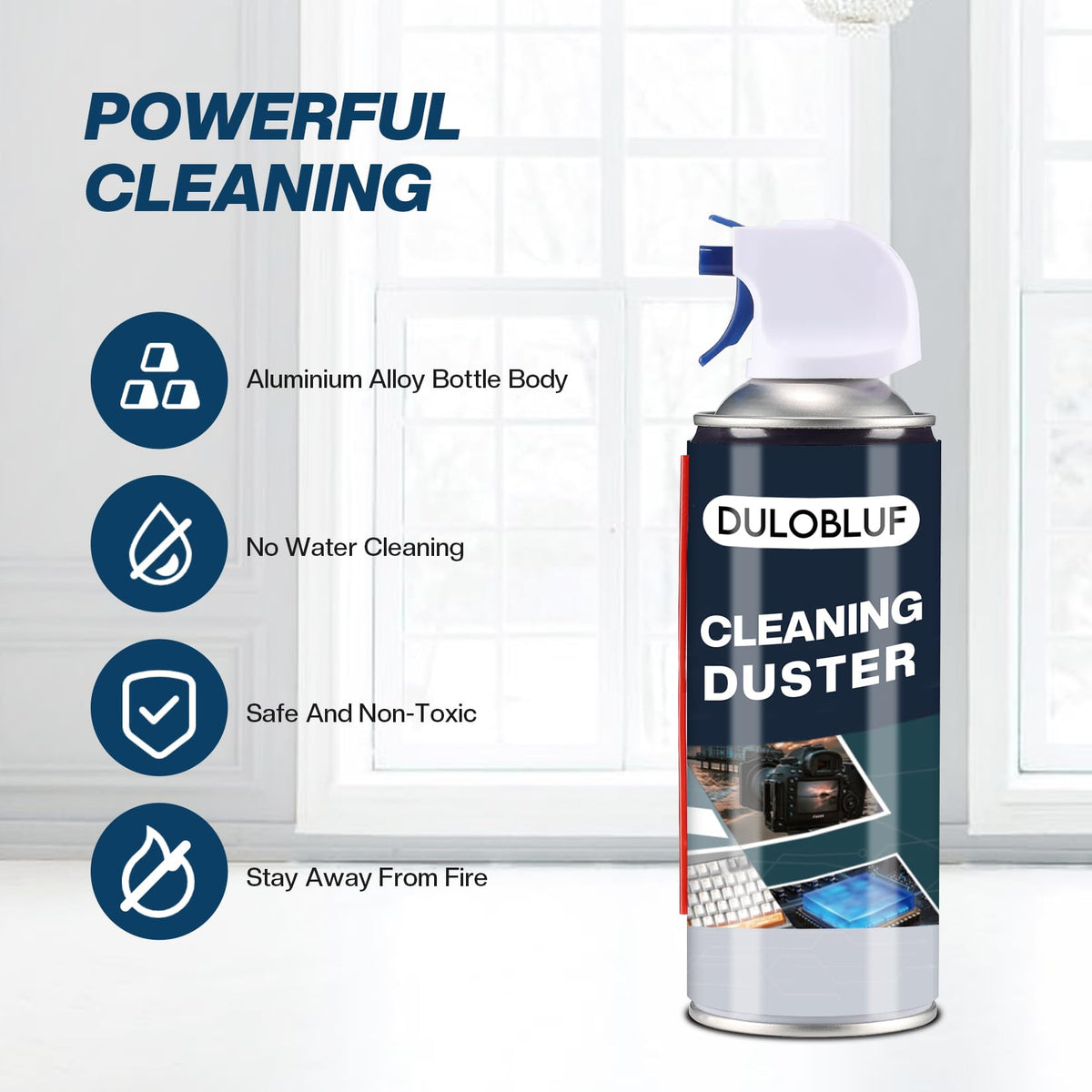 Dulobluf duster for laptops removes dust safely