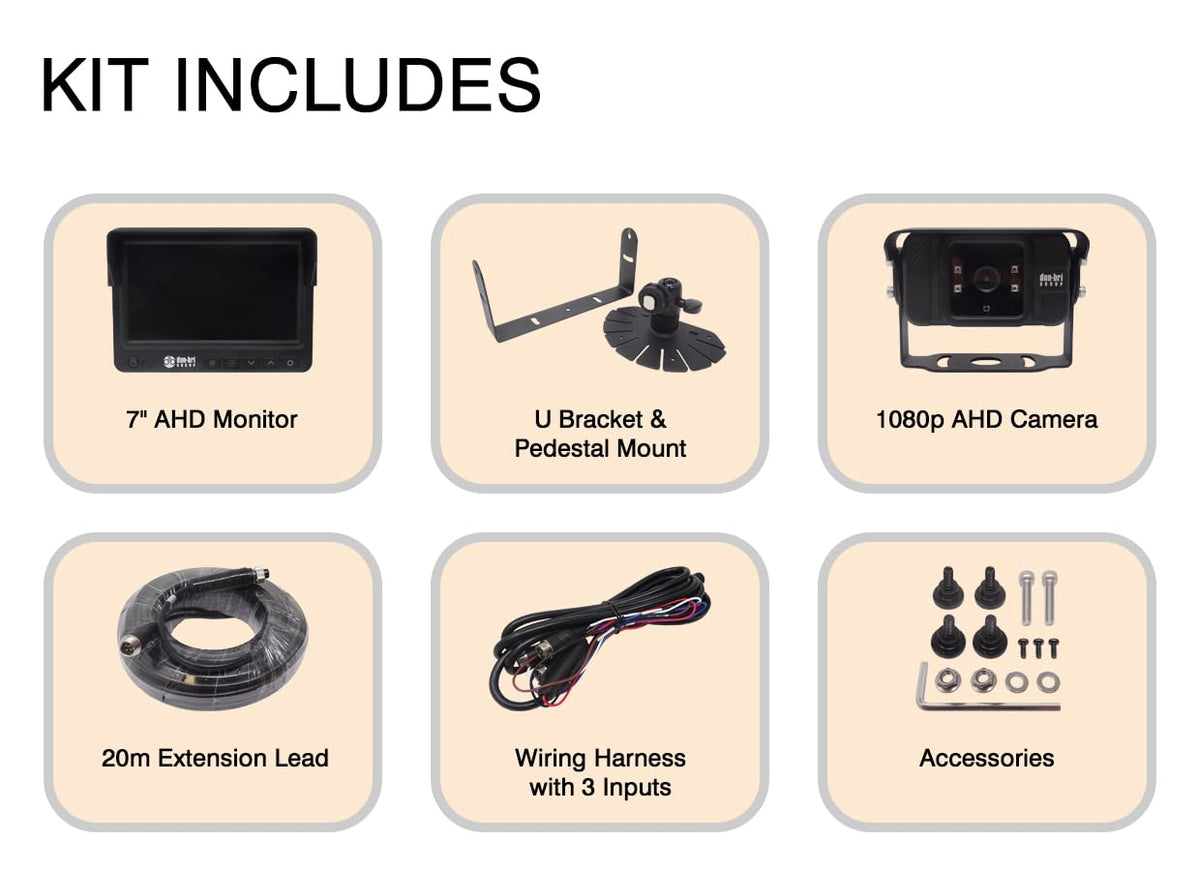 Dun-Bri 10-32V DC input suitable for trucks and equipment.