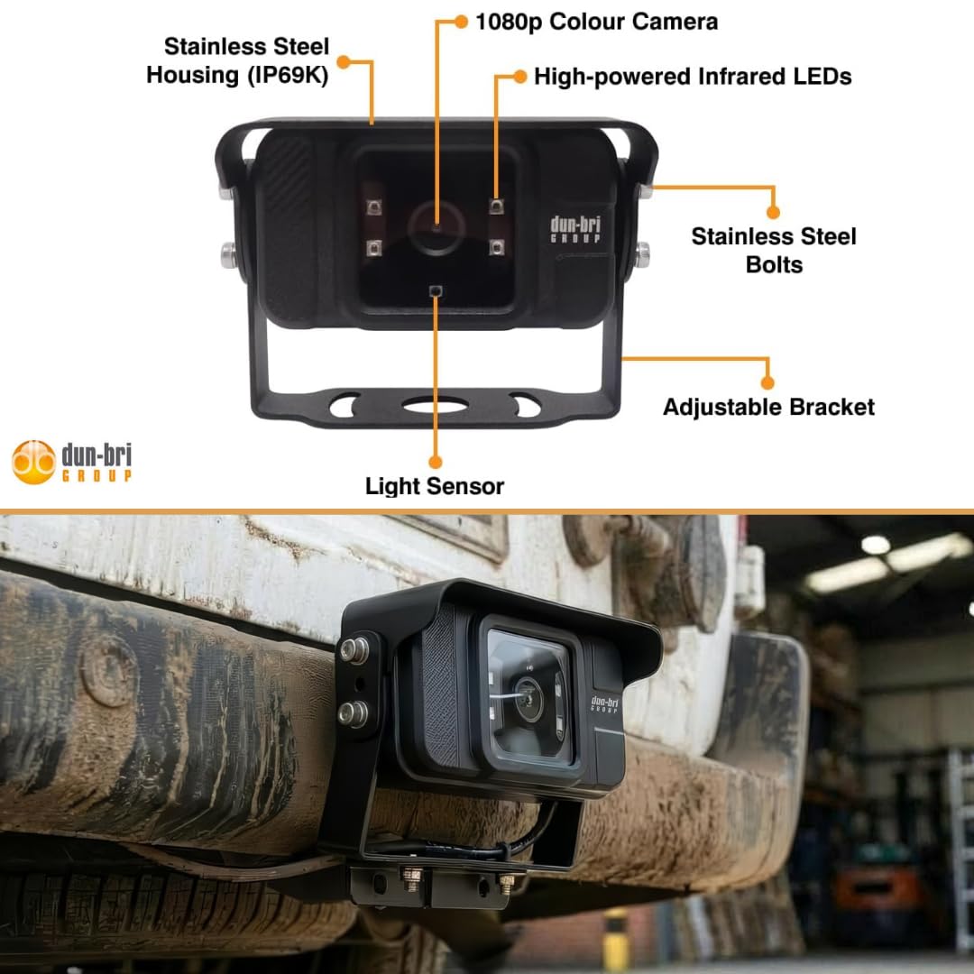 Dun-Bri camera with IR LEDs for night vision in low light.
