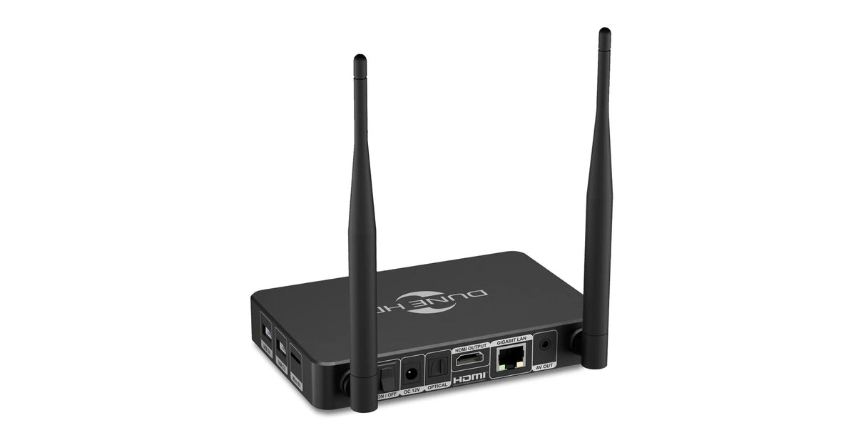 Dune HD Pro Vision 4K connectivity ports featuring HDMI, USB, and ethernet for flexible setup