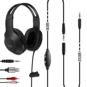 DUNGZDUZ 20ft cord headphones with extended reach for TV viewing at distance.