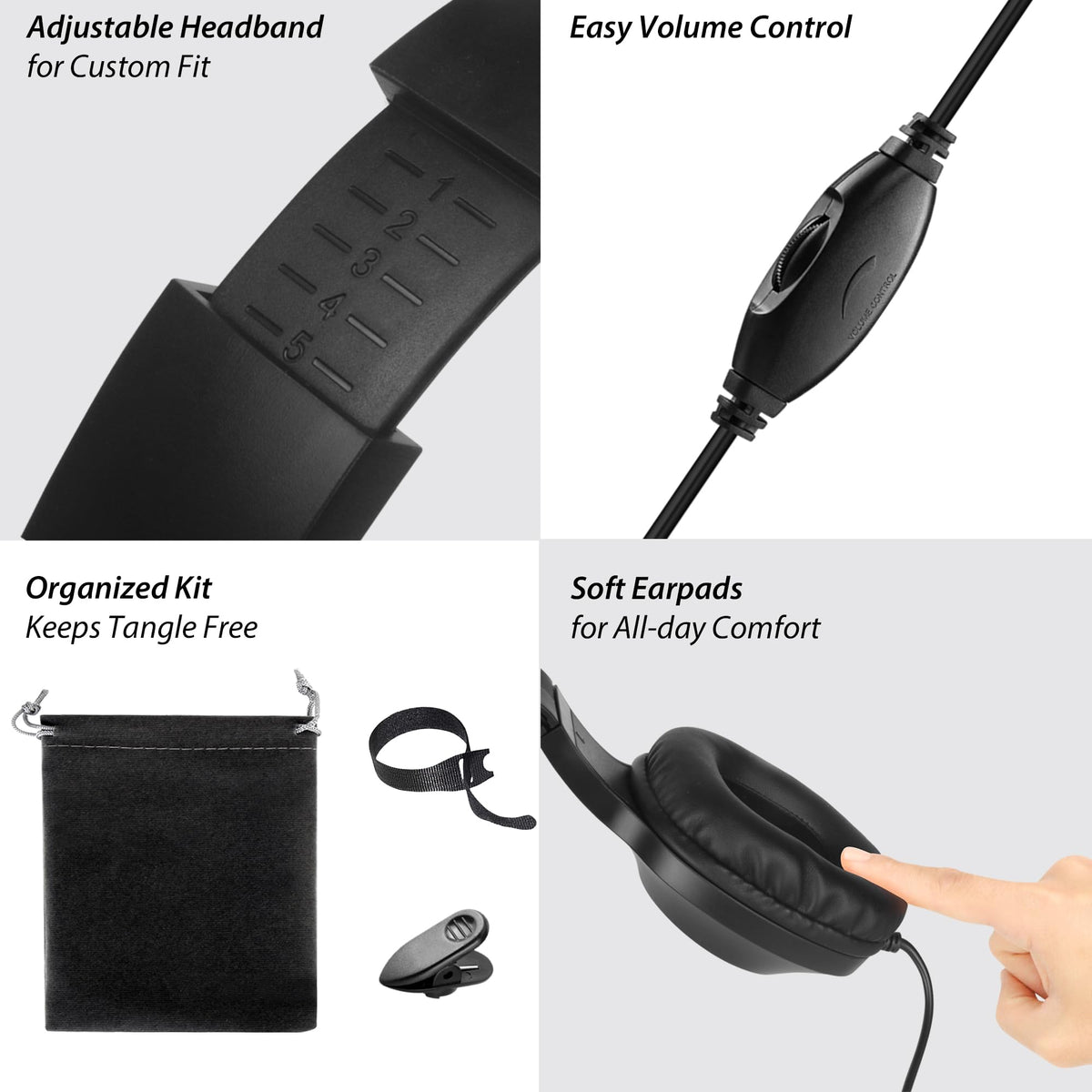 DUNGZDUZ lightweight 72g headphones ideal for extended TV use.
