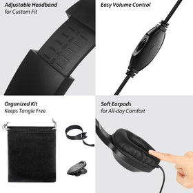 DUNGZDUZ lightweight 72g headphones ideal for extended TV use.