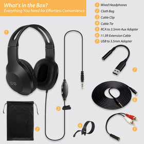 DUNGZDUZ senior-friendly plug and play headset with multiple ports.